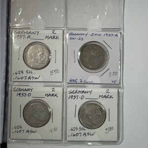 53pc Germany Silver Coin Lot 2 & 5 Mark Reichsmark 1930s-1950s Mixed Dates
